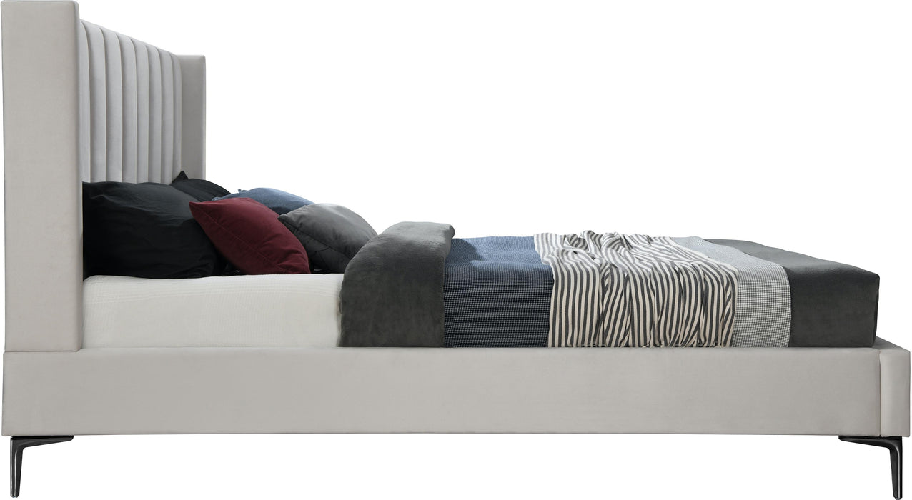 Nadia Cream Velvet Full Bed - All Brands Furniture (NJ)