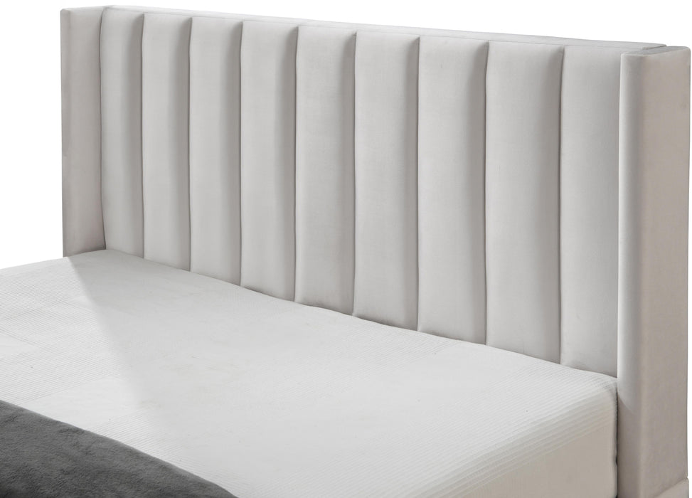 Nadia Cream Velvet Full Bed - All Brands Furniture (NJ)