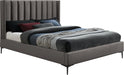 Nadia Grey Velvet Queen Bed - All Brands Furniture (NJ)