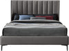 Nadia Grey Velvet Queen Bed - All Brands Furniture (NJ)