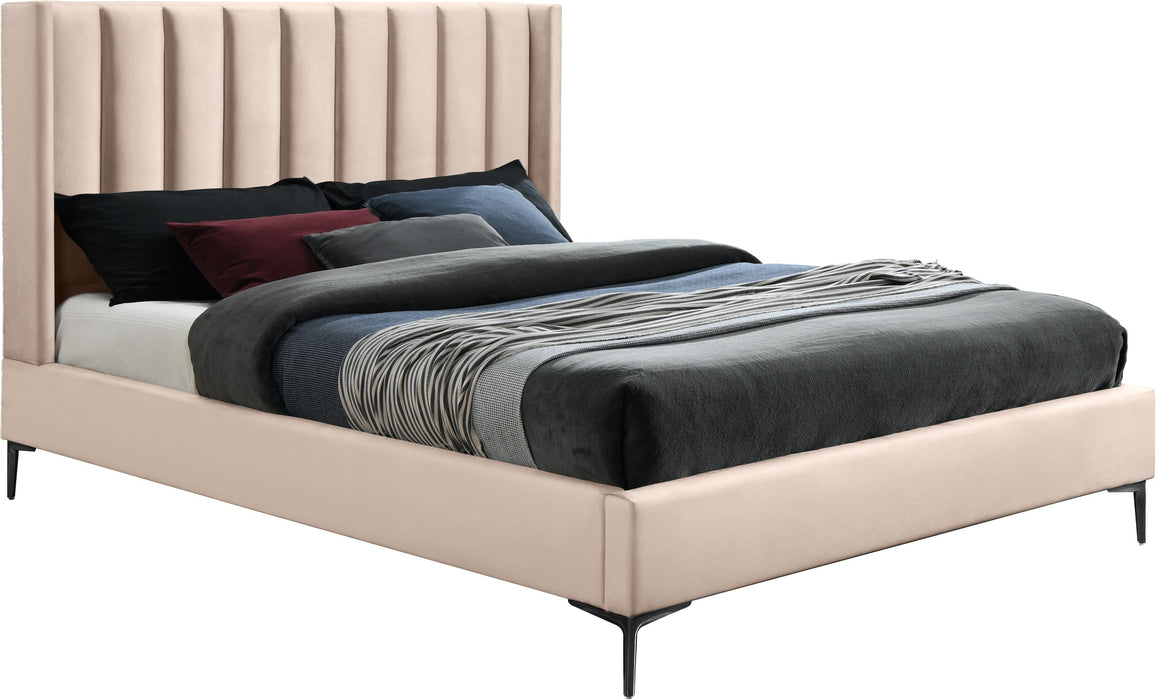 Nadia Pink Velvet Queen Bed - All Brands Furniture (NJ)