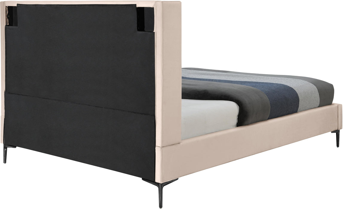 Nadia Pink Velvet Queen Bed - All Brands Furniture (NJ)