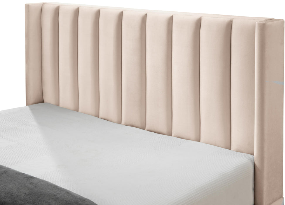 Nadia Pink Velvet Queen Bed - All Brands Furniture (NJ)