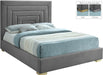 Nora Grey Velvet Queen Bed - All Brands Furniture (NJ)
