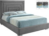 Nora Grey Velvet Queen Bed - All Brands Furniture (NJ)