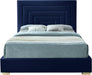Nora Navy Velvet Queen Bed - All Brands Furniture (NJ)
