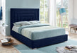 Nora Navy Velvet Queen Bed - All Brands Furniture (NJ)