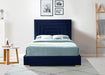 Nora Navy Velvet Queen Bed - All Brands Furniture (NJ)