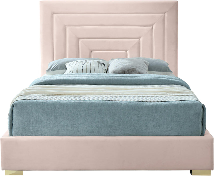 Nora Pink Velvet King Bed - All Brands Furniture (NJ)