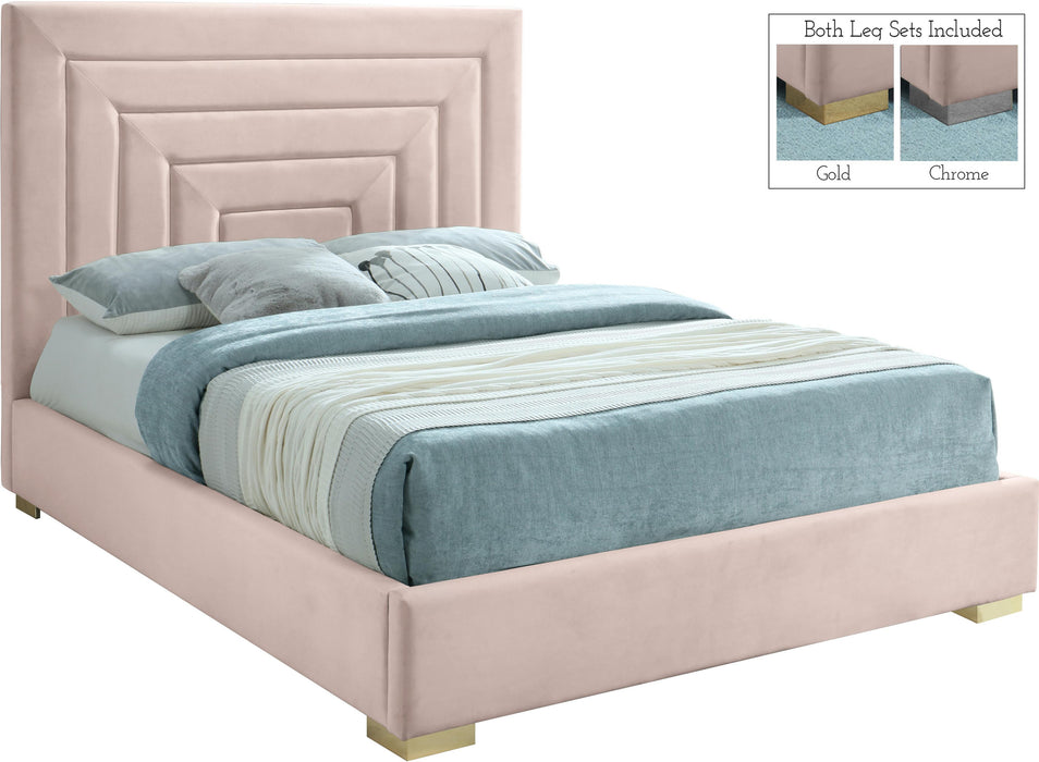 Nora Pink Velvet King Bed - All Brands Furniture (NJ)