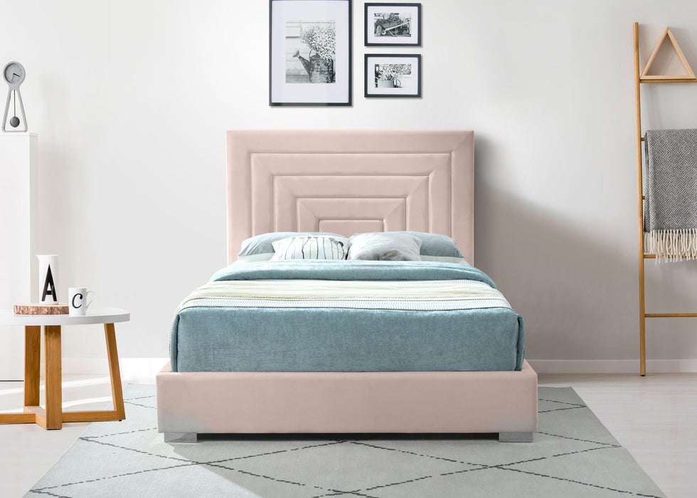 Nora Pink Velvet King Bed - All Brands Furniture (NJ)
