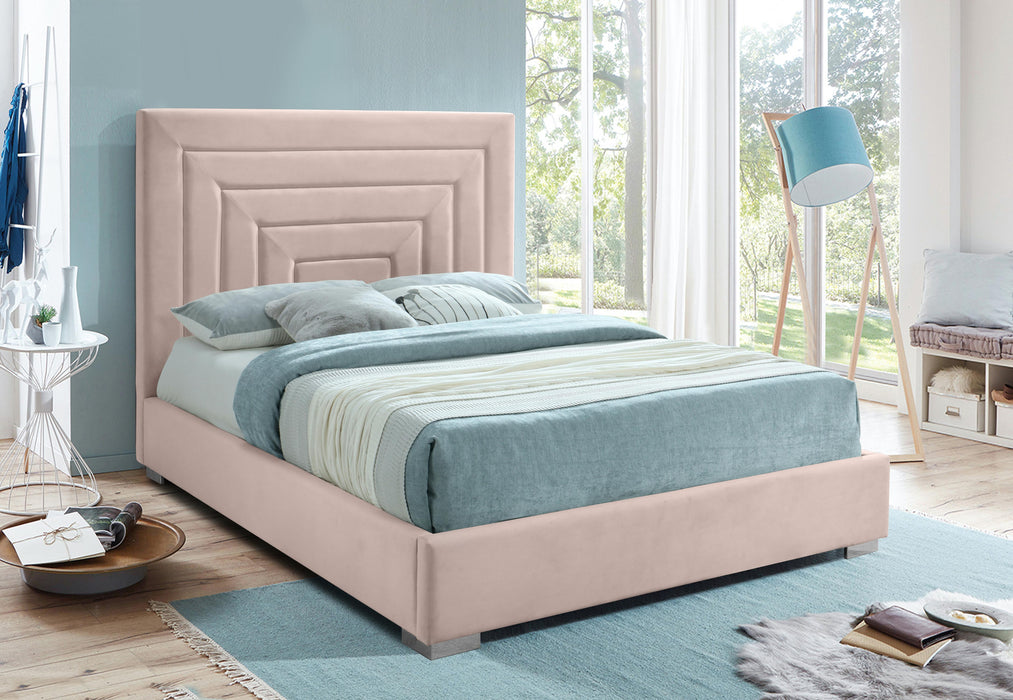Nora Pink Velvet King Bed - All Brands Furniture (NJ)