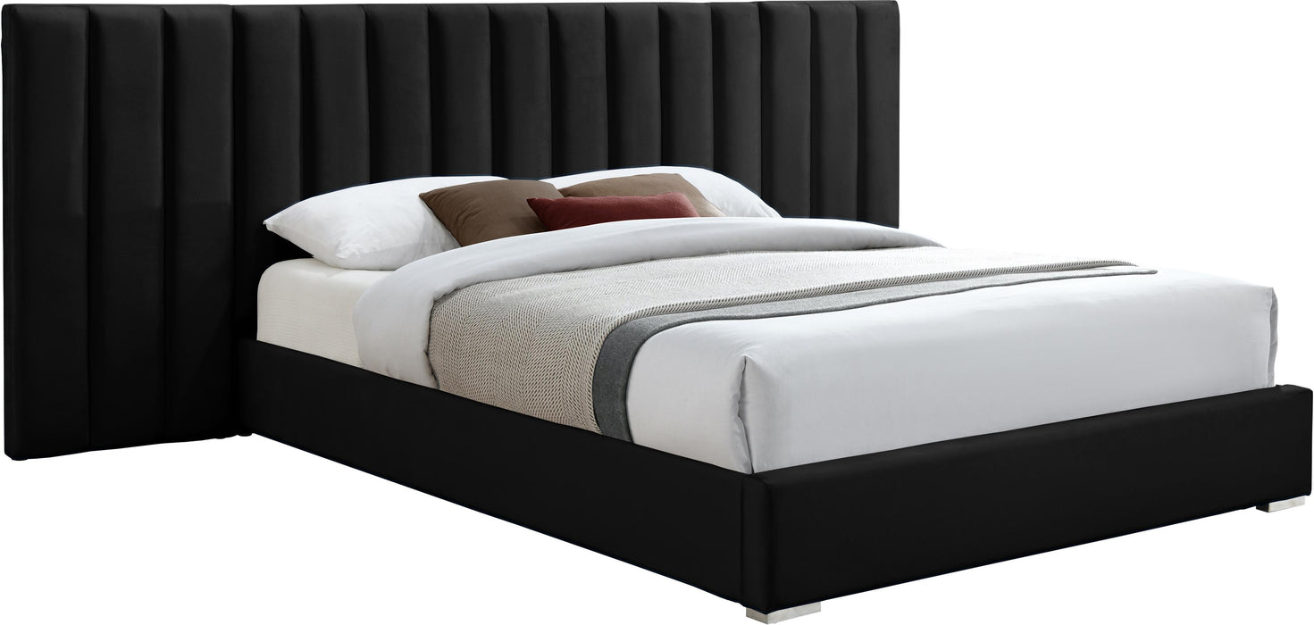 Pablo Black Velvet Queen Bed - All Brands Furniture (NJ)