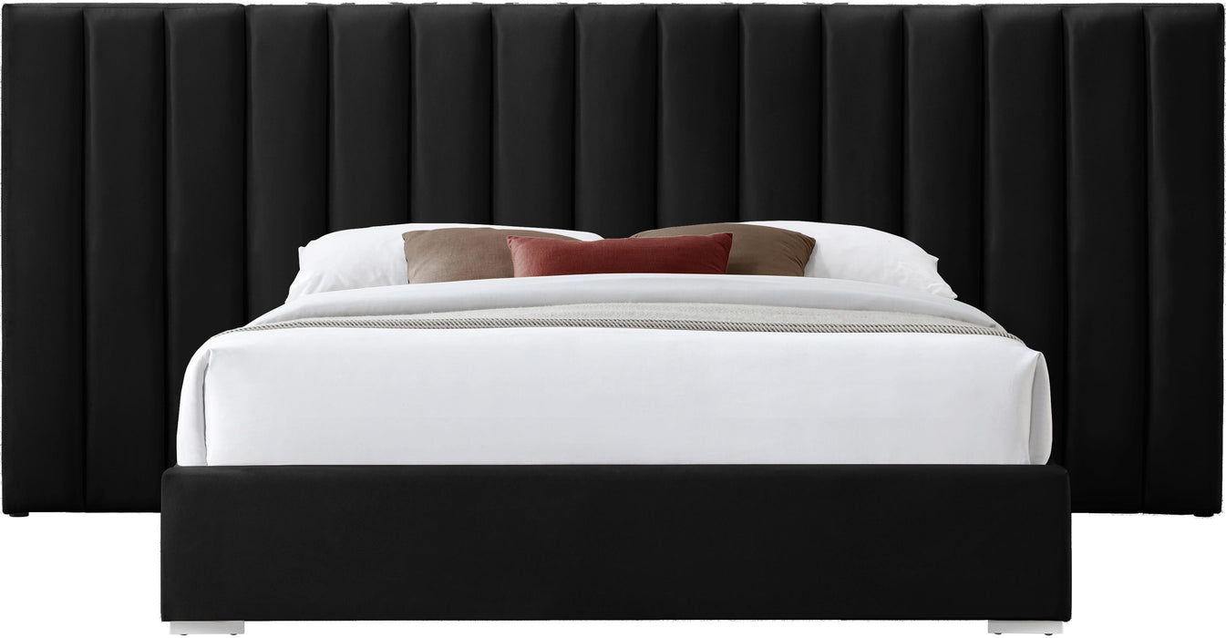 Pablo Black Velvet Queen Bed - All Brands Furniture (NJ)