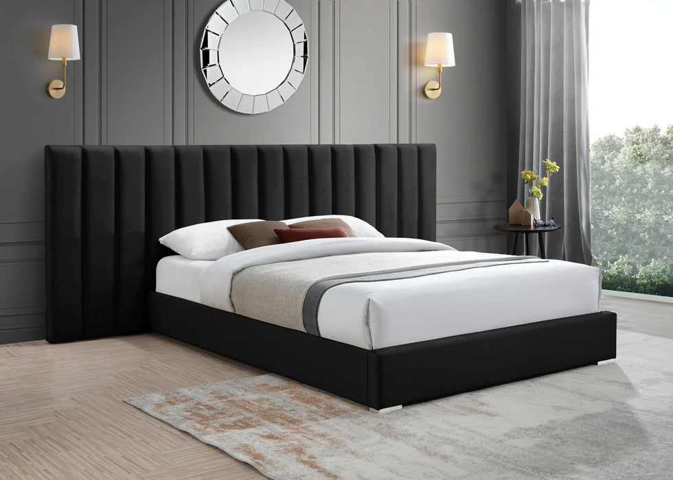 Pablo Black Velvet Queen Bed - All Brands Furniture (NJ)