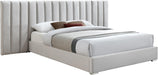 Pablo Cream Velvet Queen Bed - All Brands Furniture (NJ)