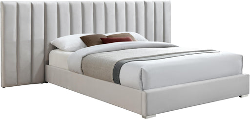 Pablo Cream Velvet Queen Bed - All Brands Furniture (NJ)
