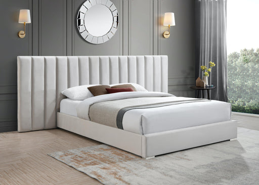 Pablo Cream Velvet Queen Bed - All Brands Furniture (NJ)