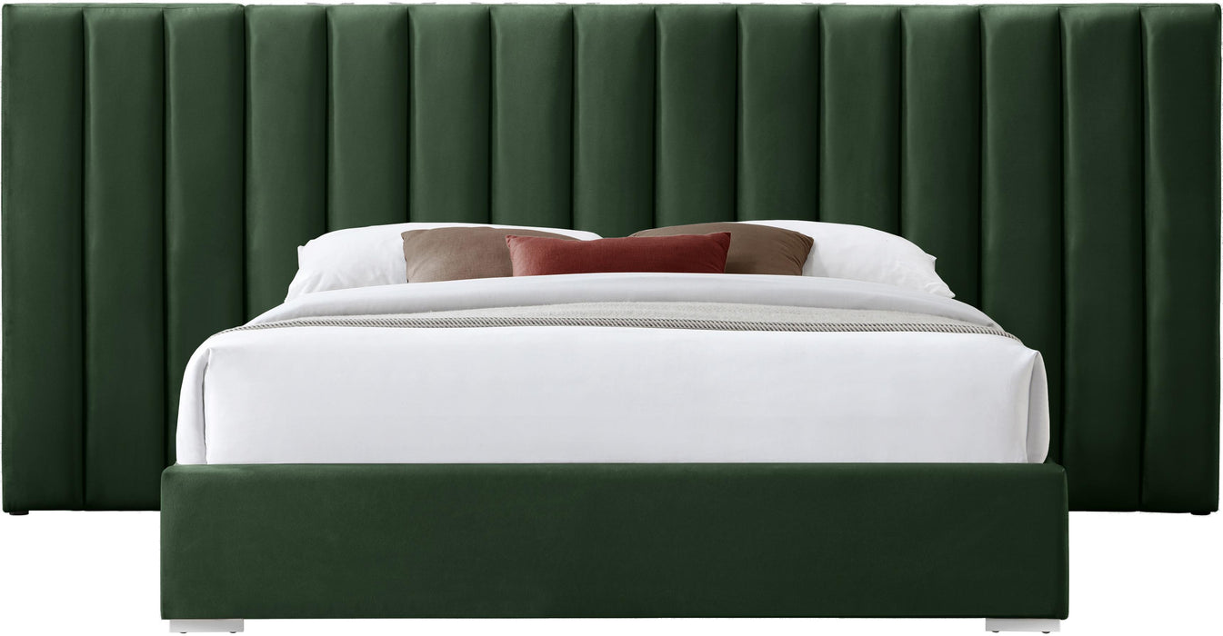 Pablo Green Velvet Queen Bed - All Brands Furniture (NJ)