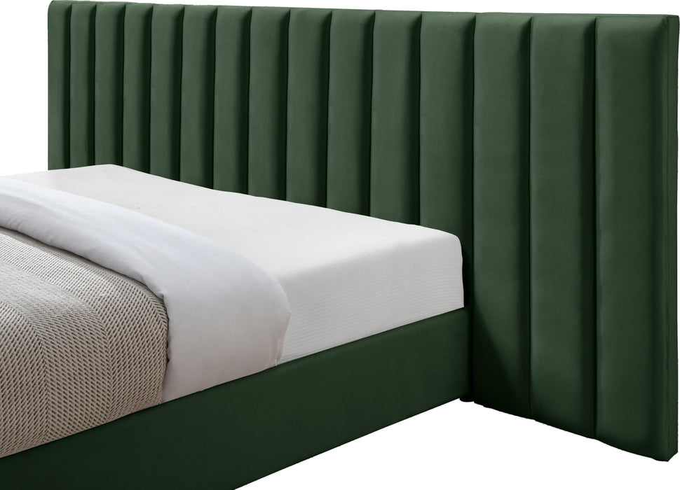 Pablo Green Velvet Queen Bed - All Brands Furniture (NJ)