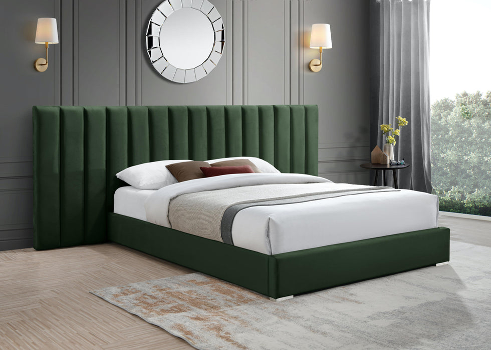 Pablo Green Velvet Queen Bed - All Brands Furniture (NJ)