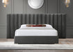 Pablo Grey Velvet Queen Bed - All Brands Furniture (NJ)