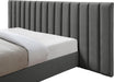 Pablo Grey Velvet Queen Bed - All Brands Furniture (NJ)
