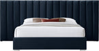 Pablo Navy Velvet Queen Bed - All Brands Furniture (NJ)