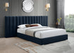 Pablo Navy Velvet Queen Bed - All Brands Furniture (NJ)