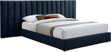 Pablo Navy Velvet Queen Bed - All Brands Furniture (NJ)