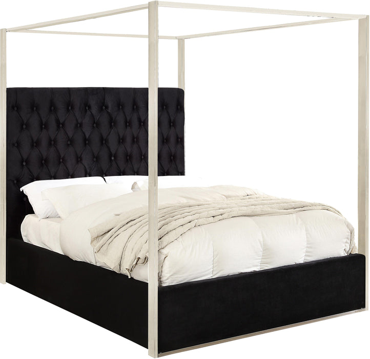 Porter Black Velvet Queen Bed - All Brands Furniture (NJ)