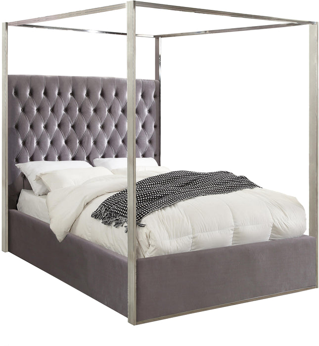 Porter Grey Velvet Queen Bed - All Brands Furniture (NJ)