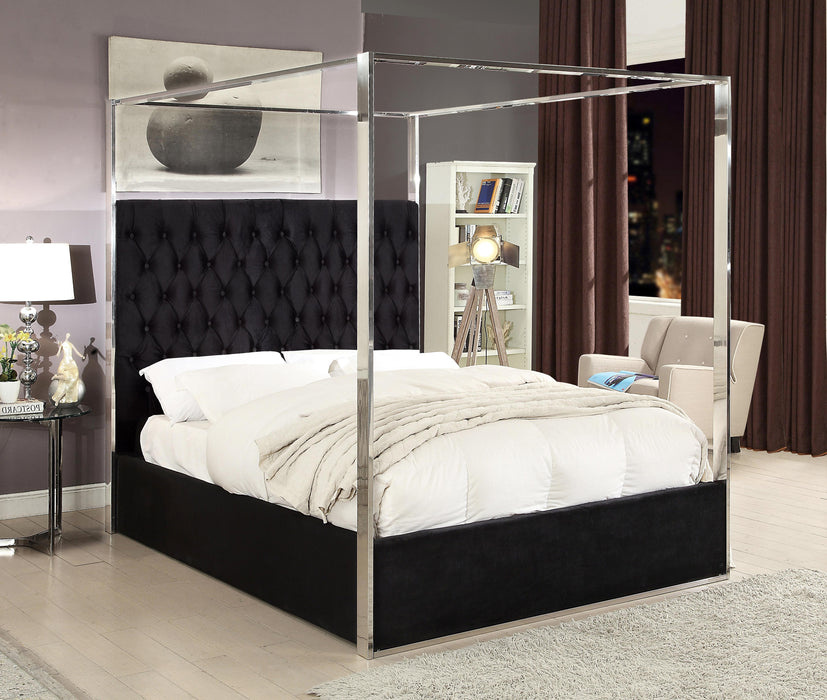 Porter Black Velvet Queen Bed - All Brands Furniture (NJ)