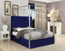Porter Navy Velvet Queen Bed - All Brands Furniture (NJ)