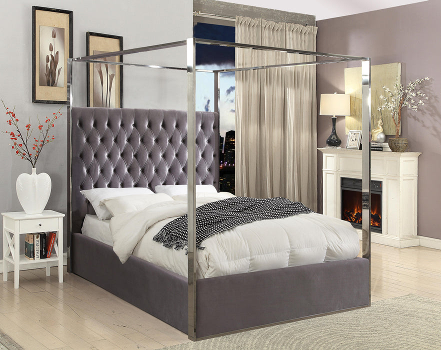 Porter Grey Velvet Queen Bed - All Brands Furniture (NJ)