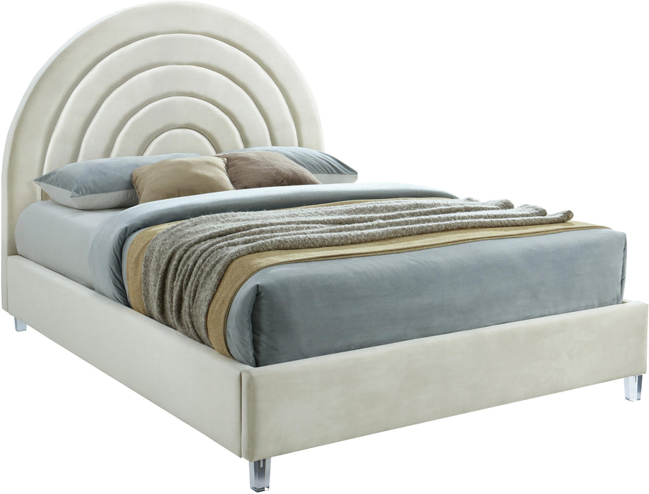 Rainbow Cream Velvet King Bed - All Brands Furniture (NJ)