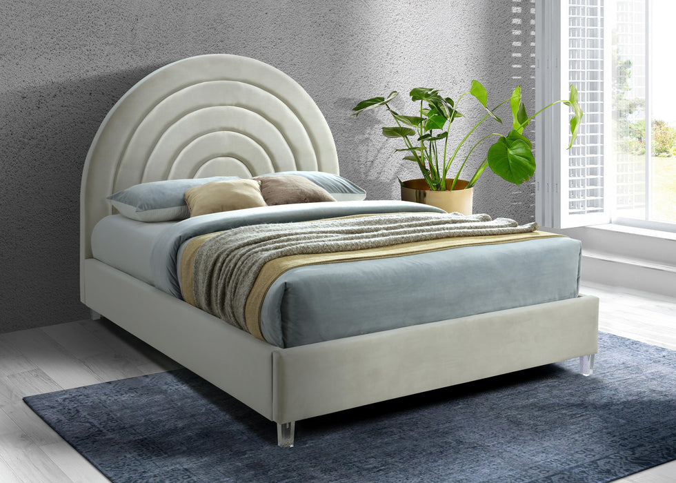 Rainbow Cream Velvet King Bed - All Brands Furniture (NJ)