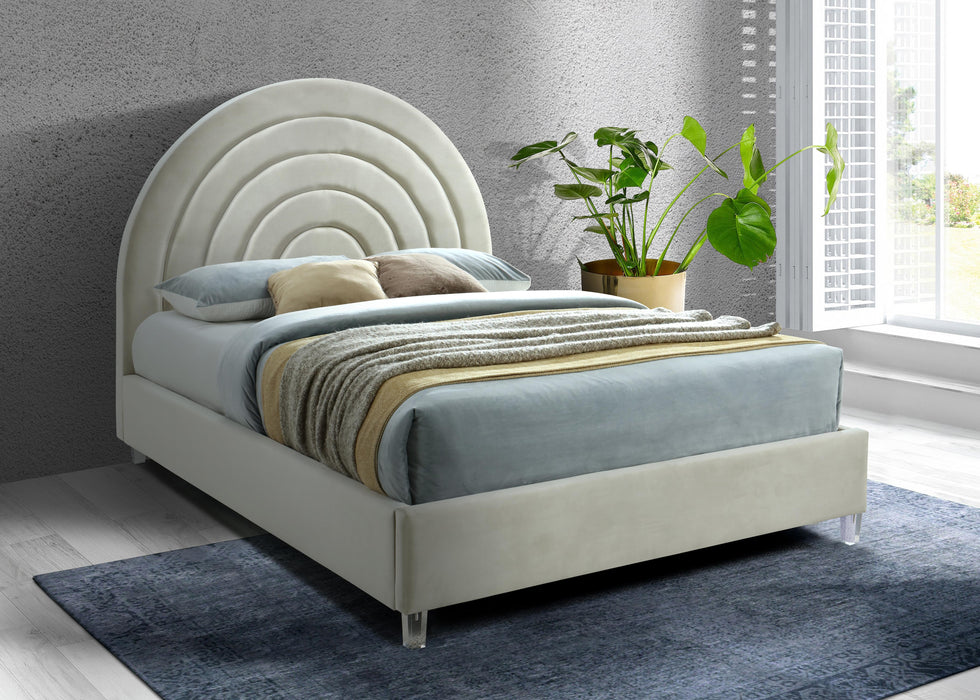 Rainbow Cream Velvet Full Bed - All Brands Furniture (NJ)