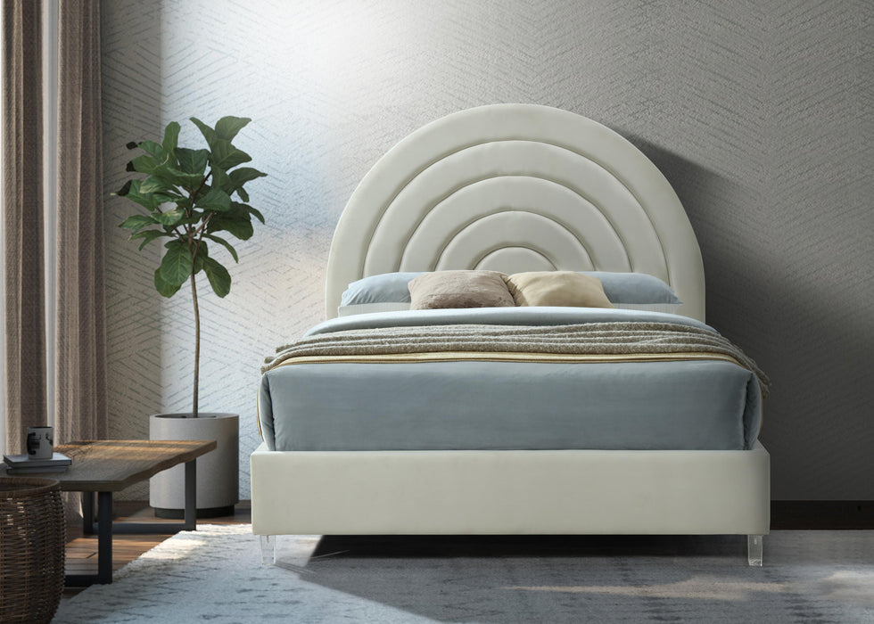 Rainbow Cream Velvet King Bed - All Brands Furniture (NJ)