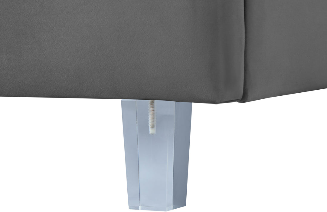 Rainbow Grey Velvet Queen Bed - All Brands Furniture (NJ)