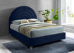 Rainbow Navy Velvet King Bed - All Brands Furniture (NJ)