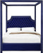 Rowan Navy Velvet Queen Bed (3 Boxes) - All Brands Furniture (NJ)