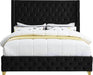 Savan Black Velvet Queen Bed - All Brands Furniture (NJ)