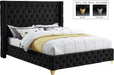 Savan Black Velvet Queen Bed - All Brands Furniture (NJ)