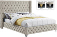 Savan Cream Velvet King Bed - All Brands Furniture (NJ)