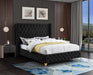 Savan Black Velvet Queen Bed - All Brands Furniture (NJ)