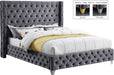 Savan Grey Velvet King Bed - All Brands Furniture (NJ)