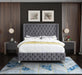 Savan Grey Velvet Queen Bed - All Brands Furniture (NJ)