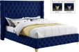 Savan Navy Velvet Queen Bed - All Brands Furniture (NJ)