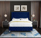Savan Navy Velvet Queen Bed - All Brands Furniture (NJ)